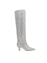 Jenny Fairy Kozaki ELEA LS6022-01 Srebrny. Szare kozaki damskie Jenny Fairy, z syntetyku, bez obcasa, na szpilce. Za 169.99 zł.