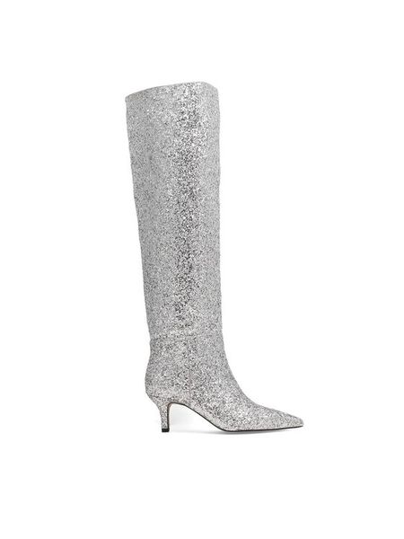 Jenny Fairy Kozaki ELEA LS6022-01 Srebrny. Szare kozaki damskie Jenny Fairy, z syntetyku, bez obcasa, na szpilce. Za 169.99 zł.