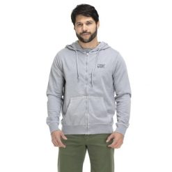 Plażowa bluza męska zapinana na zamek. Szare bluzy bez kaptura męskie LEONE 1947 APPAREL, bez wzorów, sportowe, bez kołnierzyka, bez ramiączek. Za 191.56 zł.