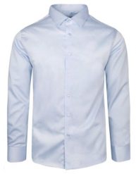 Elegancka Męska Koszula Wizytowa - VICTORIO - Błękitna, Klasyczna. Niebieskie koszule męskie Victorio, m, bez wzorów, z bawełny, bez kołnierzyka, bez ramiączek. Za 159.00 zł.