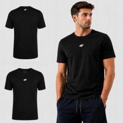 KOSZULKA MĘSKA 4F T-SHIRT BAWEŁNIANY KOLEKCJA LIMITOWANA M3947 SS26. Czarne t-shirty sportowe męskie 4f, m, z bawełny, bez ramiączek, na fitness i siłownię. Za 54.99 zł.