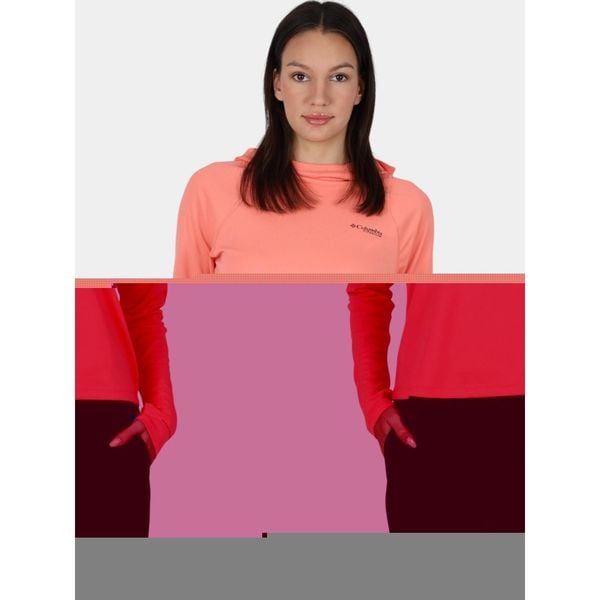 Koszulka sportowa damska Columbia Summit Valley. Czerwone bluzki sportowe damskie Columbia, bez wzorów, bez ramiączek. Za 299.00 zł.