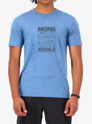 Koszulka merino Mons Royale Zephyr Merino Tencel T-Shirt. Niebieskie t-shirty męskie Mons Royale, l, bez wzorów, z materiału, bez kołnierzyka. Za 346.49 zł.
