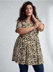 Koszulowa sukienka z wiskozy Plus Size - wielobarwny. Sukienki damskie Sinsay, l, bez wzorów, z wiskozy, bez kołnierzyka, plus size, bez ramiączek, koszulowe. Za 69.99 zł.