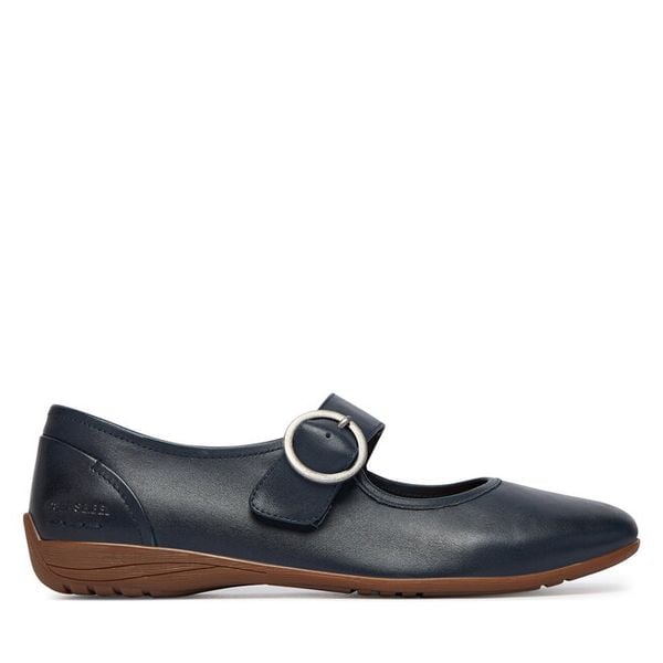 Półbuty Josef Seibel. Niebieskie półbuty damskie Josef Seibel, bez wzorów, bez obcasa, na płaskiej podeszwie. Za 389.99 zł.