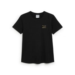 Koszulka damska DIADORA L.T-SHIRT SS FLOUNCE. Czarne bluzki sportowe damskie Diadora, l, bez wzorów, bez ramiączek. Za 39.99 zł.