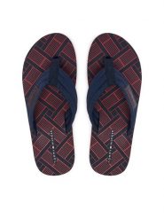 Tommy Hilfiger Japonki Flag Patch Beach FM0FM06004 Granatowy. Niebieskie klapki i japonki męskie Tommy Hilfiger, z materiału. Za 169.99 zł.