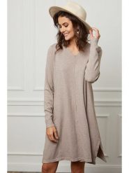 Joséfine Sukienka dzianinowa "Farel" w kolorze beżowym rozmiar: S. Brązowe sukienki damskie Joséfine, s, bez wzorów, z dzianiny, bez kołnierzyka, bez ramiączek, midi. Za 219.08 zł.