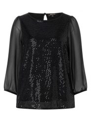 More & More Bluzka w kolorze czarnym rozmiar: 36. Czarne bluzki damskie MORE & MORE, bez wzorów, bez kołnierzyka, bez ramiączek. Za 118.01 zł.