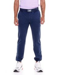 Męskie jeansowe spodnie w kolorze indygo. Niebieskie spodnie sportowe męskie LEONE 1947 APPAREL, z bawełny. Za 105.21 zł.