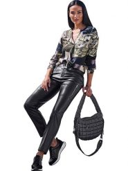 Heine Bluzka w kolorze beżowo-czarnym rozmiar: 40. Brązowe bluzki damskie Heine, bez wzorów, z wiskozy, bez kołnierzyka, bez ramiączek. Za 87.19 zł.