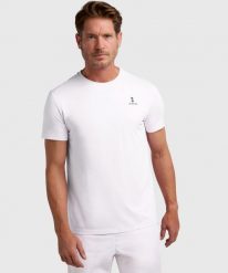 Koszulka sportowa męska Comfort. Białe t-shirty sportowe męskie NORDICDOTS, m, z bawełny, bez ramiączek, tenisowe. Za 190.00 zł.
