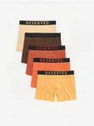 5 pack bokserek Long - pomarańczowy. Brązowe bokserki męskie Reserved, bez wzorów. Za 109.99 zł.