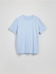 Bawełniany t-shirt regular - jasnoniebieski. Niebieskie t-shirty męskie Reserved, l, bez wzorów, z bawełny, bez kołnierzyka. W wyprzedaży za 35.99 zł.