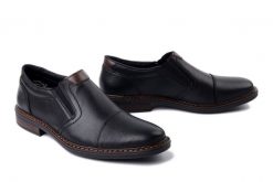 RIEKER 17659-00 black, półbuty męskie. Czarne półbuty męskie Rieker, bez zapięcia. Za 329.21 zł.