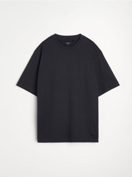 Bluza z krótkim rękawem z dzianiny terry - niebieski. Niebieskie bluzy bez kaptura męskie Sinsay, l, z dzianiny. Za 39.99 zł.