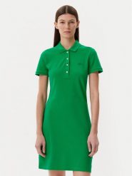 Lacoste Sukienka codzienna EF5473 Zielony Slim Fit. Zielone sukienki damskie Lacoste, na co dzień, bez wzorów, z bawełny, bez kołnierzyka, bez ramiączek, proste. Za 419.99 zł.