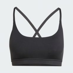 Biustonosz adidas All Me Light Support. Brązowe biustonosze sportowe damskie Adidas, bez wzorów, z elastanu. Za 199.00 zł.