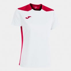 Koszulka do piłki nożnej damska Joma Championship VI. Białe t-shirty damskie Joma, xl, bez wzorów, bez kołnierzyka. W wyprzedaży za 76.55 zł.