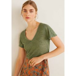 Mango - Top Coqui. Żółte topy damskie Mango, l, bez wzorów, z dzianiny, bez kołnierzyka. W wyprzedaży za 29.90 zł.