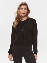 Liu Jo Sweter MF3005 MA51I Czarny Regular Fit. Czarne swetry klasyczne damskie Liu Jo, s, z syntetyku, bez kołnierzyka. Za 629.99 zł.
