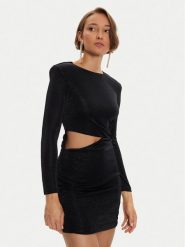 Simona Corsellini Sukienka koktajlowa A24CEAB052 Czarny Slim Fit. Czarne sukienki damskie SIMONA CORSELLINI, bez wzorów, z syntetyku, wizytowe, bez kołnierzyka, bez ramiączek. Za 1,029.00 zł.
