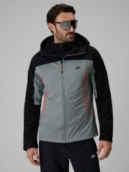 4F Kurtka softshell wiatroodporna membrana 8000 męska - czarna 3XL. Czarne kurtki męskie 4f, l, bez wzorów, ze skóry, bez kaptura. Za 399.99 zł.