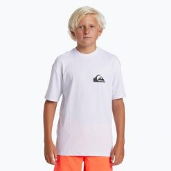 Koszulka do pływania dziecięca Quiksilver Everyday Surf Tee. Białe koszulki dziewczęce Quiksilver, l, bez wzorów, bez ramiączek. Za 59.99 zł.