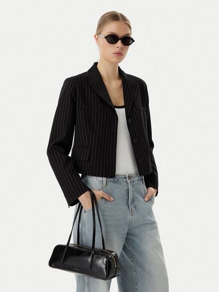 Calvin Klein Torebka Foil Logo Glossy Bauletto LV04F3638G Czarny. Czarne torebki klasyczne damskie CALVIN KLEIN, bez wzorów, bez dodatków. Za 489.99 zł.