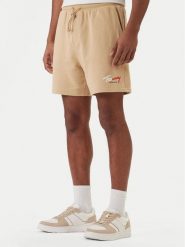 Tommy Jeans Szorty sportowe Signature DM0DM23017 Beżowy Regular Fit. Brązowe szorty męskie Tommy Jeans, m, z bawełny. Za 249.99 zł.
