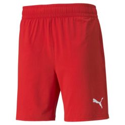 Puma Teamfinal Shorts. Czerwone szorty męskie Puma, bez wzorów, z poliesteru, sportowe. W wyprzedaży za 129.00 zł.