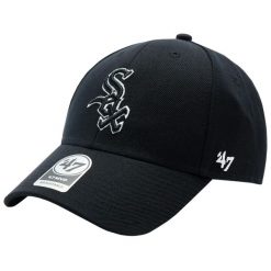 Czapka z daszkiem dla dorosłych MLB Chicago White Sox Cap. Czarne czapki męskie 47 Brand, bez wzorów, z wełny, sportowe. Za 109.99 zł.