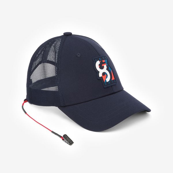 Czapka z daszkiem żeglarska Decathlon 500. Niebieskie czapki z daszkiem damskie Decathlon, bez wzorów, z materiału. Za 39.99 zł.