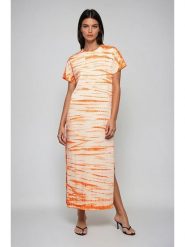 Weekday Sukienka w kolorze kremowo-pomarańczowym rozmiar: L. Brązowe sukienki damskie Weekday, na co dzień, l, bez wzorów, bez kołnierzyka, bez ramiączek, maxi, proste. Za 43.99 zł.