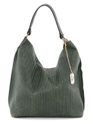 Anna Morellini Skórzana torebka "Sebastiana" w kolorze ciemnozielonym - 38 x 36 x 14 cm rozmiar: onesize. Zielone torebki klasyczne damskie Anna Morellini, bez wzorów, z materiału, bez dodatków. Za 217.99 zł.