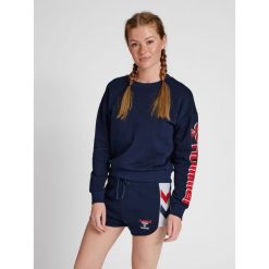 Bluza damska Hummel IC Kim. Niebieskie bluzy sportowe damskie HUMMEL, na jesień, s, bez wzorów, z bawełny, bez ramiączek, długie, bez kaptura. Za 196.05 zł.