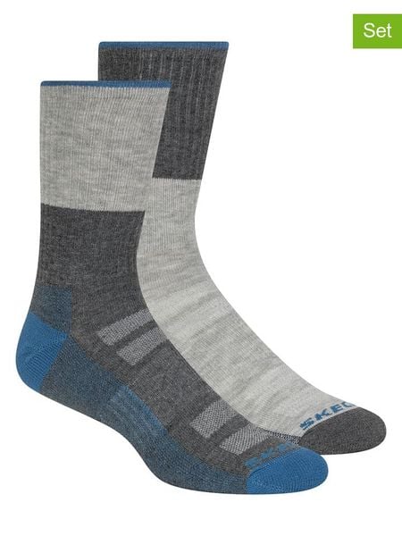Skechers Skarpety (4 pary) w kolorze szaro-niebiesko-antracytowym rozmiar: 40,5-46. Czarne skarpetki męskie Skechers, bez wzorów, ze splotem. Za 52.99 zł.