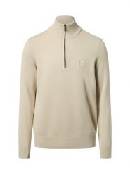 BOSS Orange sweter z dzianiny z kaszmirem - Kanobix Mężczyźni Bawełna beżowy, XXL. Brązowe swetry męskie Boss Orange, m, bez wzorów, z bawełny, bez kołnierzyka. Za 379.95 zł.