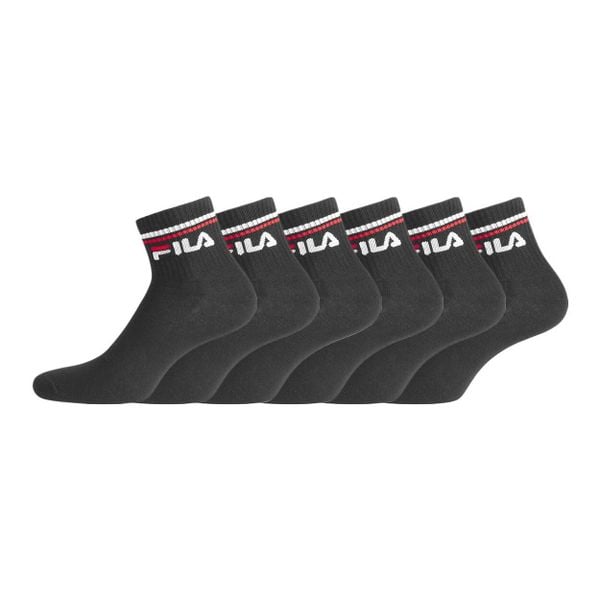 Fila Quarter skarpety 6-pack – czarne, 43-46. Czarne skarpetki męskie Fila, bez wzorów. Za 174.99 zł.