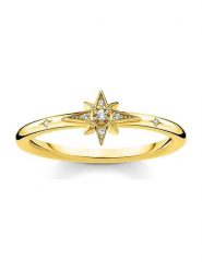 Thomas Sabo Pozłacany pierścionek z cyrkoniami rozmiar: 54. Żółte pierścionki damskie thomas sabo, z cyrkonią, pozłacane. Za 139.95 zł.