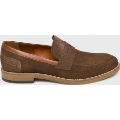 Conhpol - Mokasyny. Brązowe mokasyny męskie Conhpol, z materiału. W wyprzedaży za 269.90 zł.