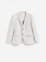 Marynarka regular fit z lnem - jasnoszary. Szare marynarki męskie Reserved, bez wzorów, z bawełny. Za 359.99 zł.