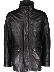 Bugatti Skórzana kurtka w kolorze czarnym rozmiar: 56. Czarne kurtki męskie Bugatti, bez wzorów, ze skóry, bez kaptura. Za 991.99 zł.