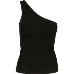 Damski klasyczny, miejski, podstawowy crop top. Czarne topy damskie Urban Classics, bez wzorów, bez kołnierzyka. Za 95.00 zł.