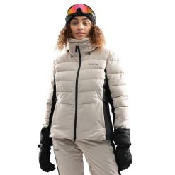 Damska kurtka narciarska Sporty zimowe Siroko W7-W Ylläs. Brązowe kurtki damskie SIROKO, s, bez wzorów, z materiału, bez kaptura, narciarskie. Za 1,102.00 zł.