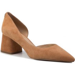Półbuty MICHAEL MICHAEL KORS - Dixon Pump 40T9DXMP3S Acorn. Brązowe półbuty damskie MICHAEL Michael Kors, bez wzorów, ze skóry, bez obcasa, na obcasie. Za 649.00 zł.