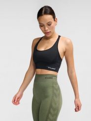 Stanik fitness cardio Hummel hmlClea. Szare biustonosze sportowe damskie HUMMEL, bez wzorów, z materiału. Za 164.90 zł.