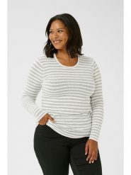 Kaffe Koszulka w kolorze jasnoszaro-białym rozmiar: XL. Białe bluzki damskie Kaffe, xl, bez wzorów, bez kołnierzyka. Za 82.99 zł.