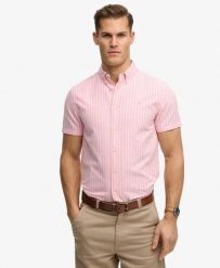 Superdry Koszula Preppy Oxford krótki rękaw z bawełny organicznej. Brązowe koszule damskie Superdry., xl, bez wzorów, z bawełny, klasyczne, bez kołnierzyka, bez ramiączek. Za 282.85 zł.