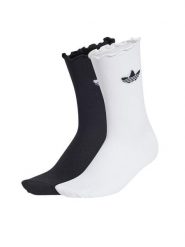 Adidas Skarpety długie Ruffle Sock 2P JD5623 Biały. Białe skarpetki damskie Adidas, bez wzorów, z materiału. Za 59.99 zł.